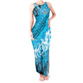 Personalized Cronulla-Sutherland Sharks Rugby Tank Maxi Dress Urban Street Graffiti Style - Distressed Splatter Elements