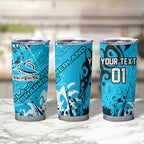 Personalized Cronulla-Sutherland Sharks Rugby Tumbler Cup Urban Street Graffiti Style - Distressed Splatter Elements