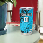 Personalized Cronulla-Sutherland Sharks Rugby Tumbler Cup Urban Street Graffiti Style - Distressed Splatter Elements