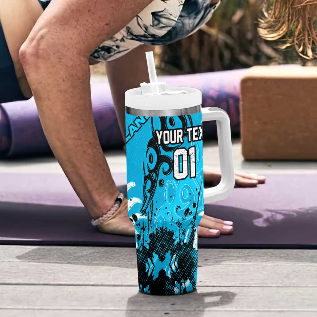 Personalized Cronulla-Sutherland Sharks Rugby Tumbler With Handle Urban Street Graffiti Style - Distressed Splatter Elements