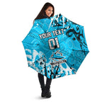 Personalized Cronulla-Sutherland Sharks Rugby Umbrella Urban Street Graffiti Style - Distressed Splatter Elements