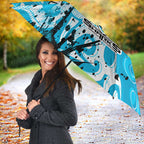 Personalized Cronulla-Sutherland Sharks Rugby Umbrella Urban Street Graffiti Style - Distressed Splatter Elements