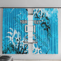 Personalized Cronulla-Sutherland Sharks Rugby Window Curtain Urban Street Graffiti Style - Distressed Splatter Elements
