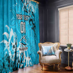 Personalized Cronulla-Sutherland Sharks Rugby Window Curtain Urban Street Graffiti Style - Distressed Splatter Elements