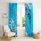 Personalized Cronulla-Sutherland Sharks Rugby Window Curtain Urban Street Graffiti Style - Distressed Splatter Elements