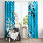 Personalized Cronulla-Sutherland Sharks Rugby Window Curtain Urban Street Graffiti Style - Distressed Splatter Elements