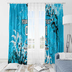 Personalized Cronulla-Sutherland Sharks Rugby Window Curtain Urban Street Graffiti Style - Distressed Splatter Elements