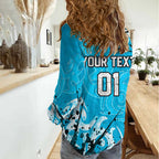 Personalized Cronulla-Sutherland Sharks Rugby Women Casual Shirt Urban Street Graffiti Style - Distressed Splatter Elements