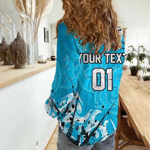 Personalized Cronulla-Sutherland Sharks Rugby Women Casual Shirt Urban Street Graffiti Style - Distressed Splatter Elements