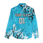 Personalized Cronulla-Sutherland Sharks Rugby Women Casual Shirt Urban Street Graffiti Style - Distressed Splatter Elements