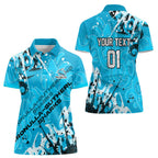Personalized Cronulla-Sutherland Sharks Rugby Women Polo Shirt Urban Street Graffiti Style - Distressed Splatter Elements