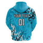 Personalized Cronulla-Sutherland Sharks Rugby Zip Hoodie Urban Street Graffiti Style - Distressed Splatter Elements