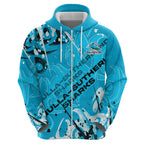 Personalized Cronulla-Sutherland Sharks Rugby Zip Hoodie Urban Street Graffiti Style - Distressed Splatter Elements