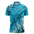 Personalized Cronulla-Sutherland Sharks Rugby Zipper Polo Shirt Urban Street Graffiti Style - Distressed Splatter Elements