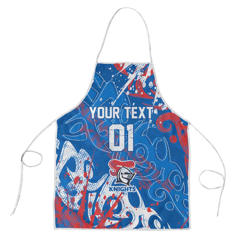 Personalized Newcastle Knights Rugby Apron Urban Street Graffiti Style - Distressed Splatter Elements