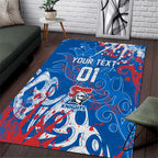 Personalized Newcastle Knights Rugby Area Rug Urban Street Graffiti Style - Distressed Splatter Elements