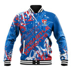 Personalized Newcastle Knights Rugby Baseball Jacket Urban Street Graffiti Style - Distressed Splatter Elements