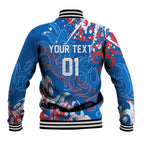 Personalized Newcastle Knights Rugby Baseball Jacket Urban Street Graffiti Style - Distressed Splatter Elements