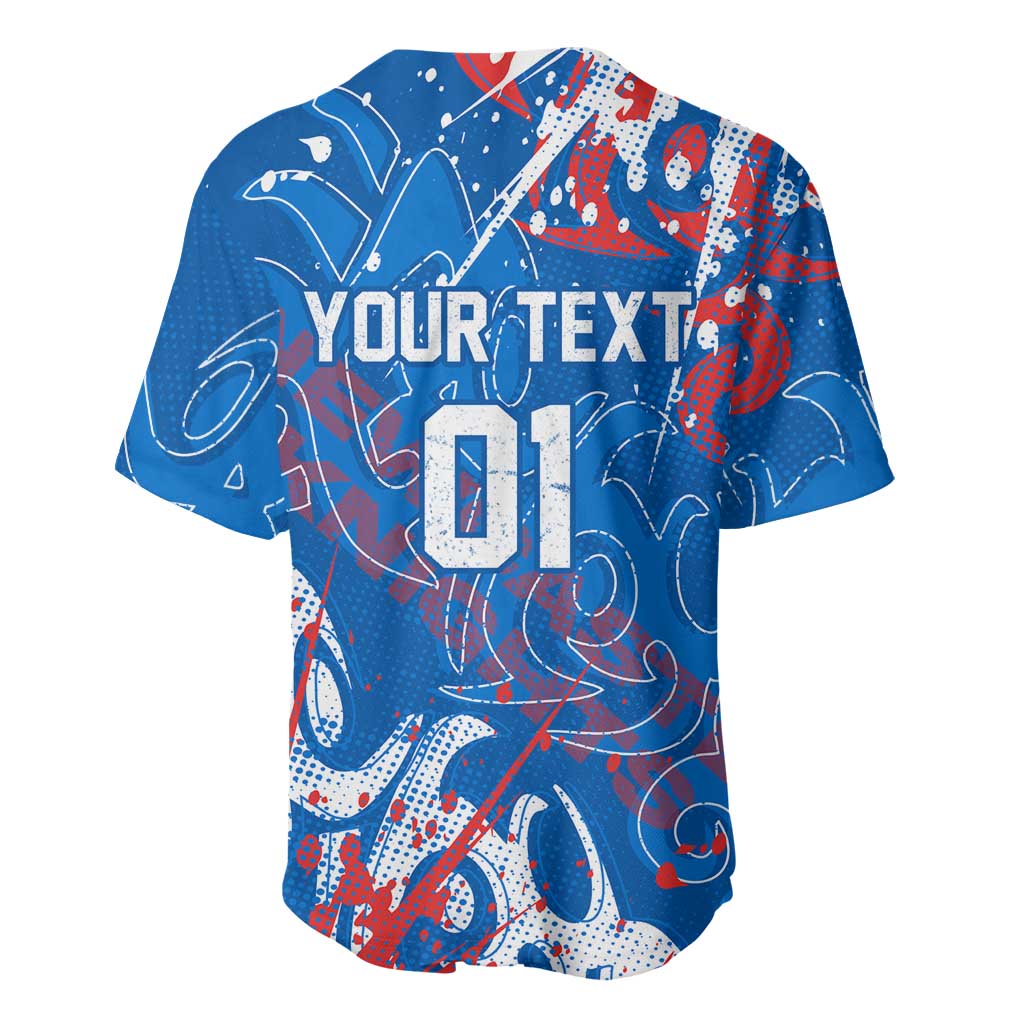 Personalized Newcastle Knights Rugby Baseball Jersey Urban Street Graffiti Style - Distressed Splatter Elements