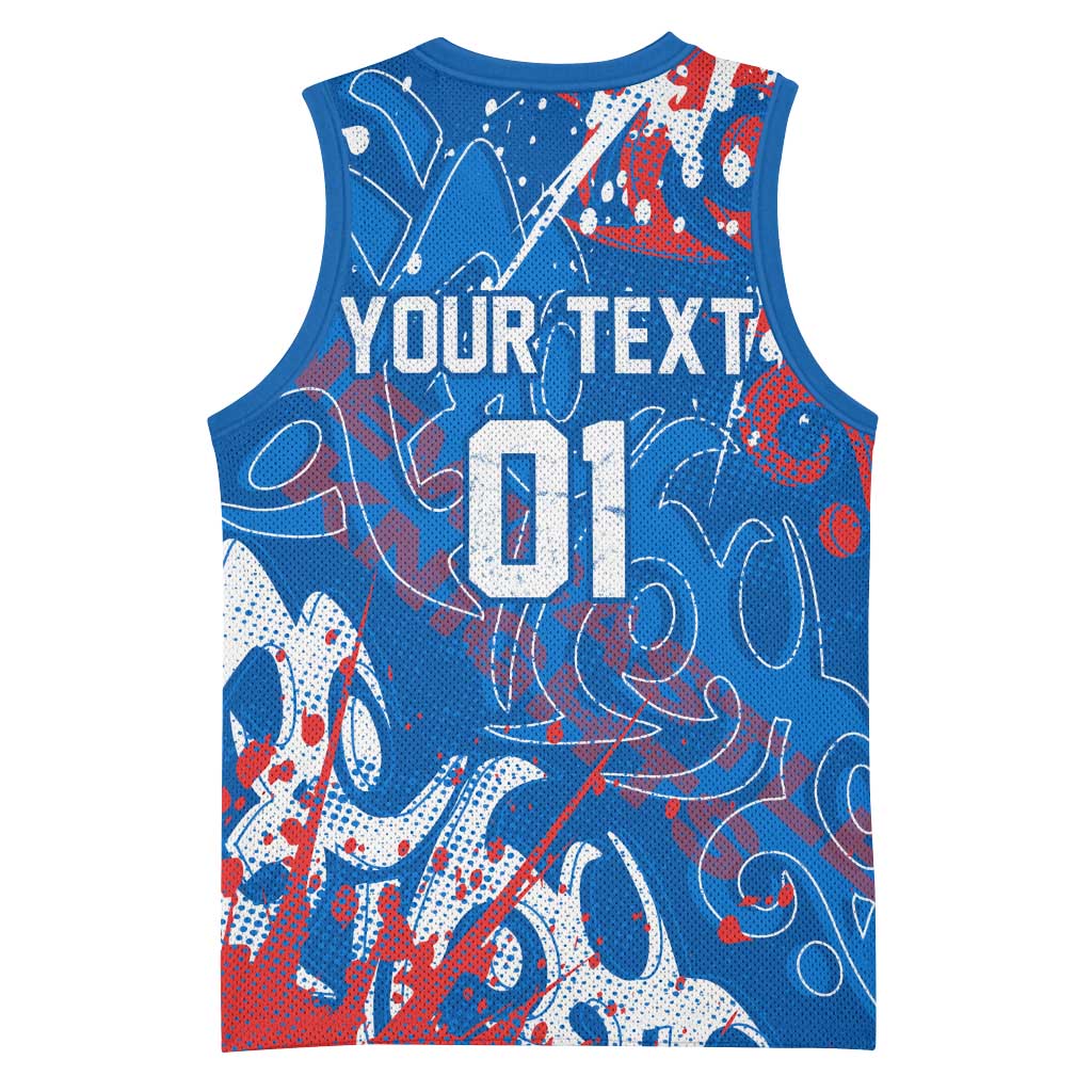 Personalized Newcastle Knights Rugby Basketball Jersey Urban Street Graffiti Style - Distressed Splatter Elements