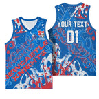 Personalized Newcastle Knights Rugby Basketball Jersey Urban Street Graffiti Style - Distressed Splatter Elements