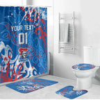 Personalized Newcastle Knights Rugby Bathroom Set Urban Street Graffiti Style - Distressed Splatter Elements