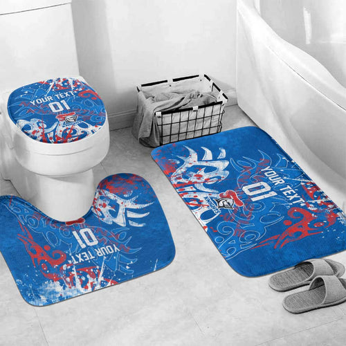 Personalized Newcastle Knights Rugby Bathroom Set Urban Street Graffiti Style - Distressed Splatter Elements
