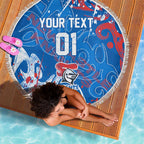 Personalized Newcastle Knights Rugby Beach Blanket Urban Street Graffiti Style - Distressed Splatter Elements