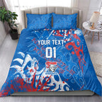 Personalized Newcastle Knights Rugby Bedding Set Urban Street Graffiti Style - Distressed Splatter Elements