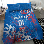 Personalized Newcastle Knights Rugby Bedding Set Urban Street Graffiti Style - Distressed Splatter Elements