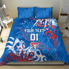 Personalized Newcastle Knights Rugby Bedding Set Urban Street Graffiti Style - Distressed Splatter Elements