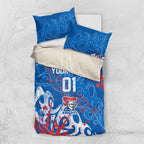 Personalized Newcastle Knights Rugby Bedding Set Urban Street Graffiti Style - Distressed Splatter Elements