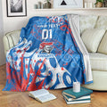 Personalized Newcastle Knights Rugby Blanket Urban Street Graffiti Style - Distressed Splatter Elements