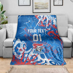 Personalized Newcastle Knights Rugby Blanket Urban Street Graffiti Style - Distressed Splatter Elements