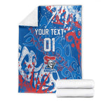 Personalized Newcastle Knights Rugby Blanket Urban Street Graffiti Style - Distressed Splatter Elements