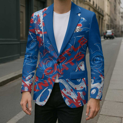 Personalized Newcastle Knights Rugby Blazer Urban Street Graffiti Style - Distressed Splatter Elements