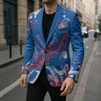 Personalized Newcastle Knights Rugby Blazer Urban Street Graffiti Style - Distressed Splatter Elements
