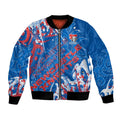 Personalized Newcastle Knights Rugby Bomber Jacket Urban Street Graffiti Style - Distressed Splatter Elements