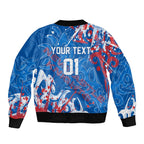 Personalized Newcastle Knights Rugby Bomber Jacket Urban Street Graffiti Style - Distressed Splatter Elements