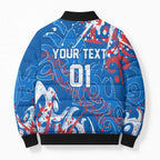 Personalized Newcastle Knights Rugby Bomber Puffer Jacket Urban Street Graffiti Style - Distressed Splatter Elements