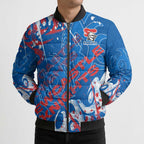 Personalized Newcastle Knights Rugby Bomber Puffer Jacket Urban Street Graffiti Style - Distressed Splatter Elements