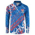 Personalized Newcastle Knights Rugby Button Sweatshirt Urban Street Graffiti Style - Distressed Splatter Elements