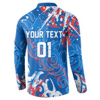 Personalized Newcastle Knights Rugby Button Sweatshirt Urban Street Graffiti Style - Distressed Splatter Elements