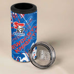 Personalized Newcastle Knights Rugby 4 in 1 Can Cooler Tumbler Urban Street Graffiti Style - Distressed Splatter Elements