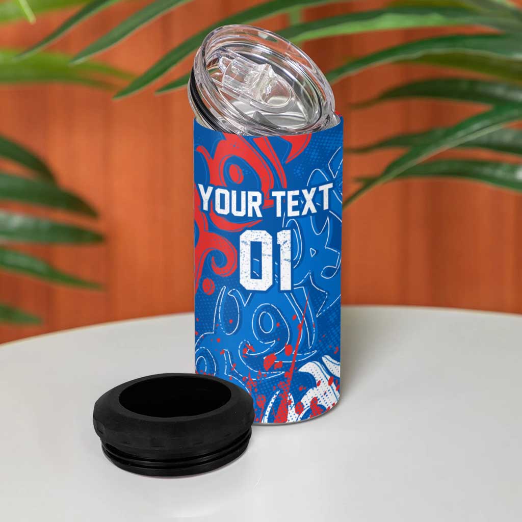 Personalized Newcastle Knights Rugby 4 in 1 Can Cooler Tumbler Urban Street Graffiti Style - Distressed Splatter Elements