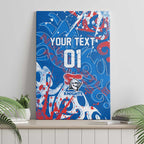 Personalized Newcastle Knights Rugby Canvas Wall Art Urban Street Graffiti Style - Distressed Splatter Elements