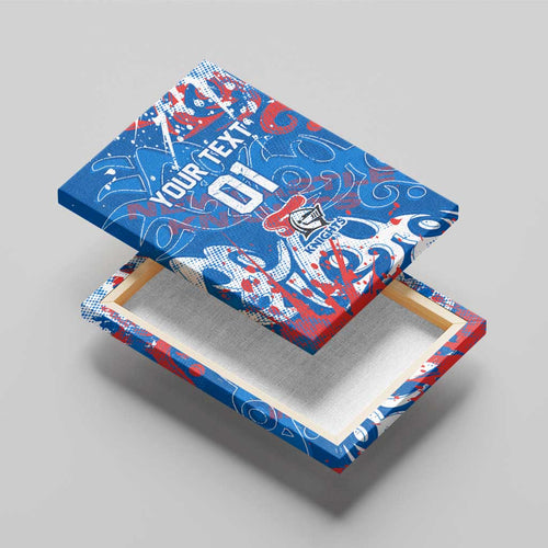 Personalized Newcastle Knights Rugby Canvas Wall Art Urban Street Graffiti Style - Distressed Splatter Elements