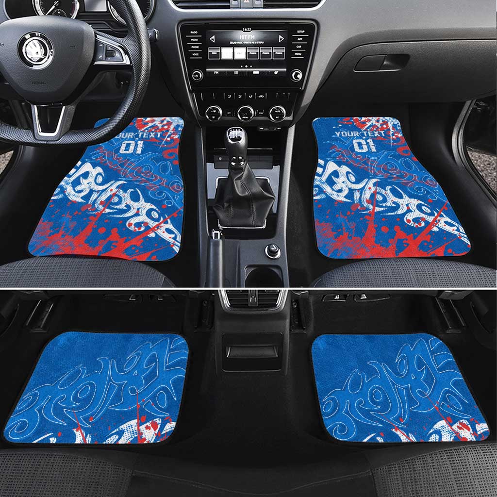 Personalized Newcastle Knights Rugby Car Mats Urban Street Graffiti Style - Distressed Splatter Elements