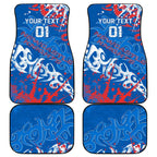Personalized Newcastle Knights Rugby Car Mats Urban Street Graffiti Style - Distressed Splatter Elements
