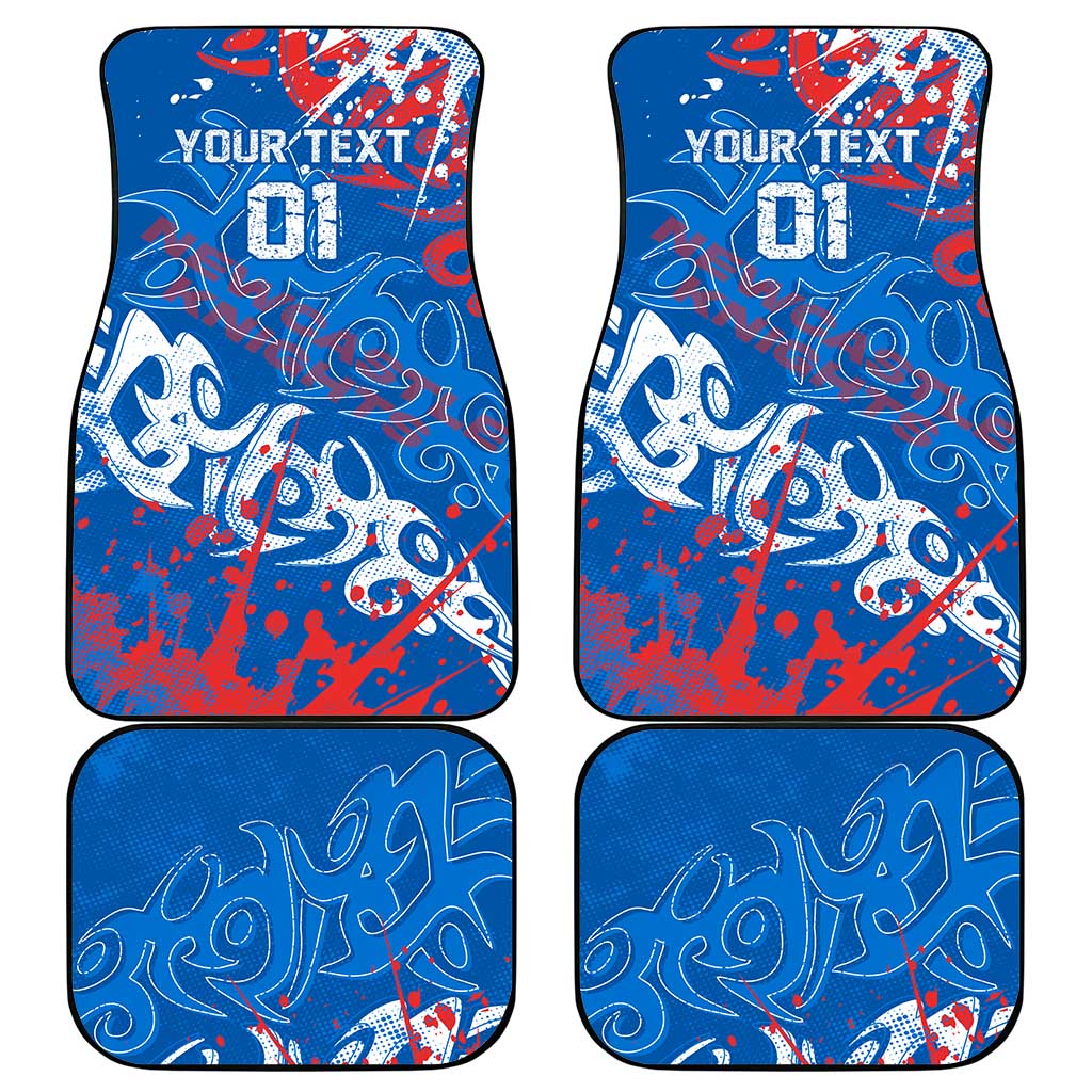 Personalized Newcastle Knights Rugby Car Mats Urban Street Graffiti Style - Distressed Splatter Elements